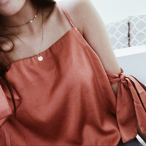 Satin rust tank top - Picture 5 of 5